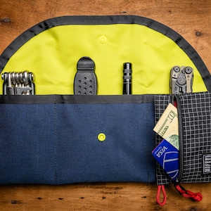 Fahrrad-Werkzeug-Rolle / Satteltasche mit abnehmbarer Brieftasche / Wasserdichte Radsporttasche / Strapazierfähiges Cordura-Gewebe