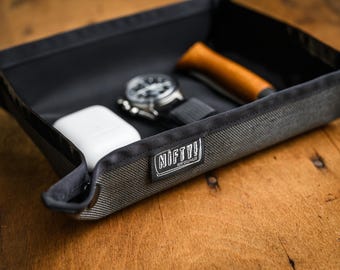 Travel Valet Tray / Ultralight / Waterproof Cordura / Collapsible Desk Organizer