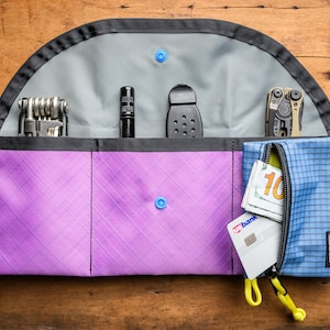 Rolo de ferramentas para bicicleta / bolsa de selim com carteira de trilha removível / bolsa de equipamento de ciclismo à prova d'água