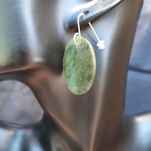 Jade earrings thin cut. nephrite jade