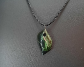 Nephrite Jade Pendant: Rare Freeform Sterling Silver Necklace