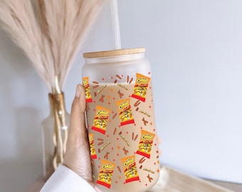 Chips Iced coffee cup, iced coffee, mug, coffee mug, cute mug, cup, sublimated cup, hot chips, hot chips cup, snack