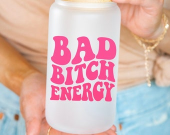 Bad bitch energy color changing iced Coffee cup,iced coffee mug, bad bitch energy, color changing, coffee mug, cup, cute cup