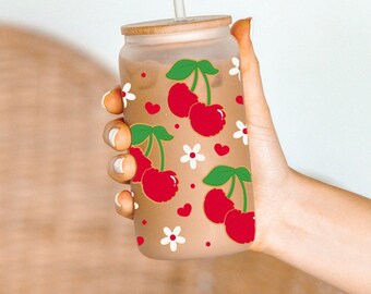 Kirschen Tasse, Früchte Becher, Kaffeebecher, süße Tasse, Kirschen, Eiskaffeetasse, Kirschen, Obstschale, süße Tasse