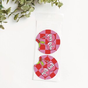 Drive safe car coasters, car coasters, cute coasters, car coaster, drive safe, cherry, cherry car coaster