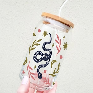 Boho snakes mug, snake, snake mug, snake iced coffee mug, iced coffee mug, coffee mug, boho mug, snakes