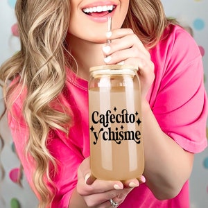 Cafecito y chisme Coffee Mug, cafecito mug, chisme mug, mug, cute mug, iced coffee mug, Mexican mug, spanish mug