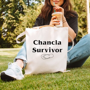 Chancla survivor tote, tote, bag, cute tote, funny tote, Chancla survivor, funny Mexican tote, Mexican tote, chancla