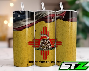 Don&#39;t Tread On Me Tumbler Wrap | Gadsden Flag Tumbler Wrap | New Mexico | New Mexico Governor | American Flag cup Sublimation | 20 oz  | PNG