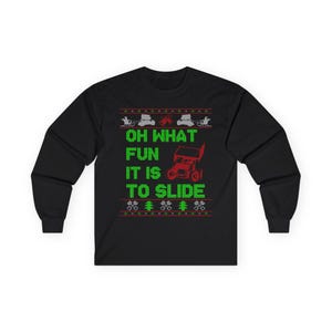 Sprint Car Christmas Long Sleeve TShirt | DIRTFAM | Race Car | Dirt Track Racing | Racing | Gift | Christmas | Motorsports | Ugly Sweater