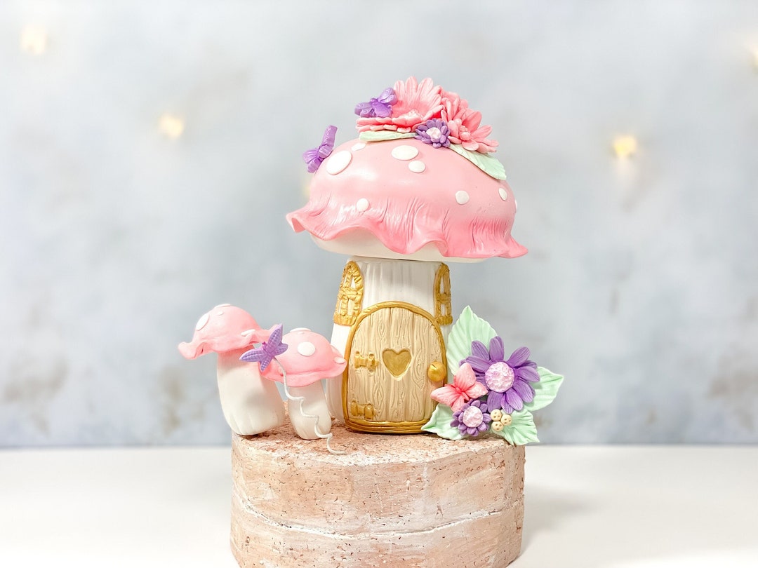 Fairy House Cake Topper, Cottagecore Cake Topper, Mushroom House Cake