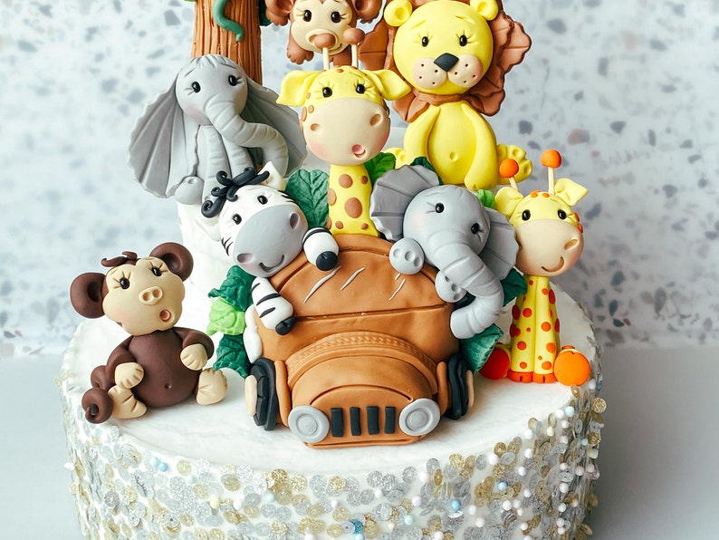 Safari Cake Topper Safari Animals Cake Topper Wild Animals Etsy