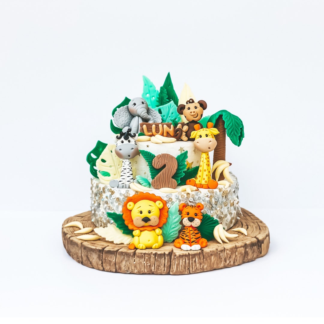 Jungle Cake Topper, Safari Cake Topper, Safari Animals Cake Topper