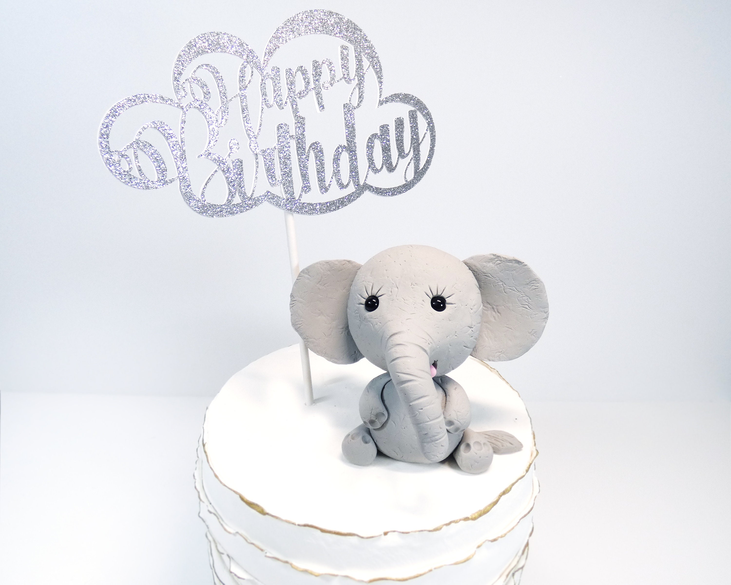 Elephant Cake Topper Baby Elephant Cake Topper Jungle Etsy