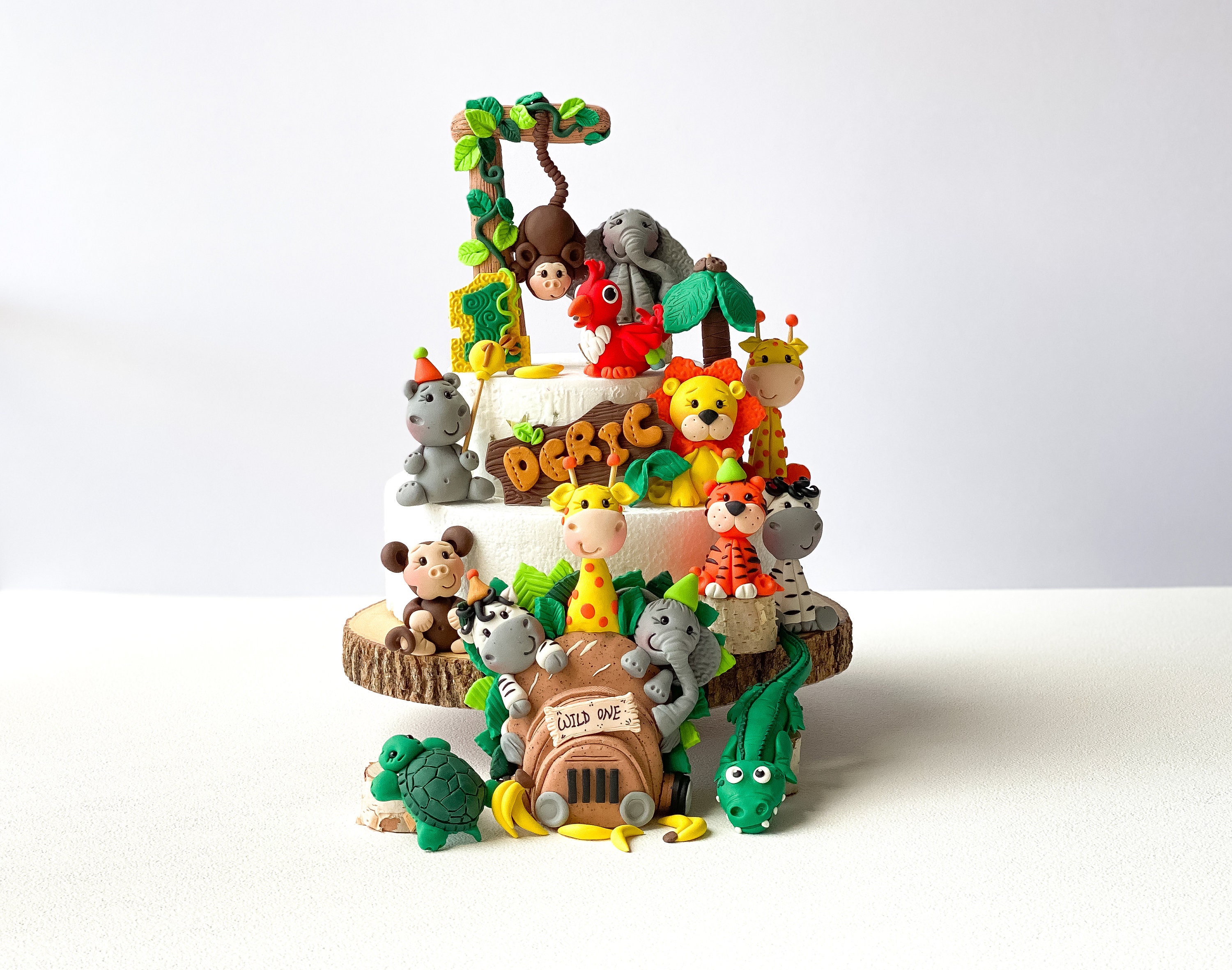 Safari Cake Topper Safari Animals Cake Topper Wild Animals Etsy