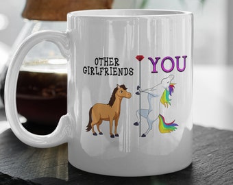 Girlfriends Unicorn Pole Dancing Mug, Unicorn Girlfriend Mug, Funny Gift For Girlfriend, Unicorn Gift For Girlfriend