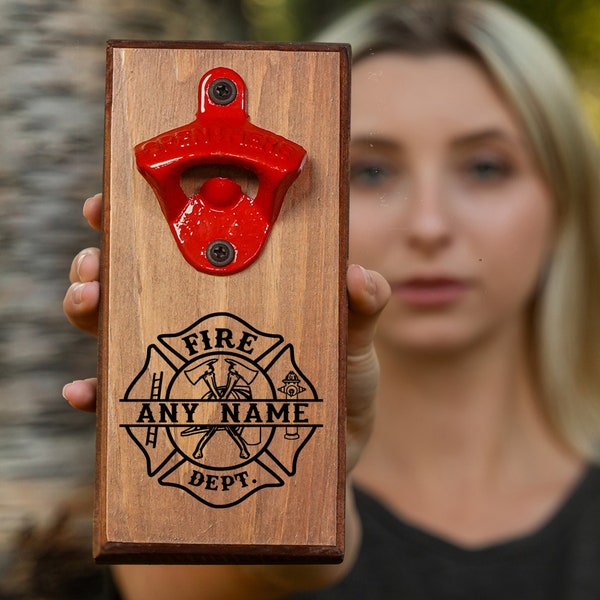 Firefighter Gift Personalized Firefighter Gift For Him Fireman Gift Firefighter Gifts  Firefighter Bottle Opener 001