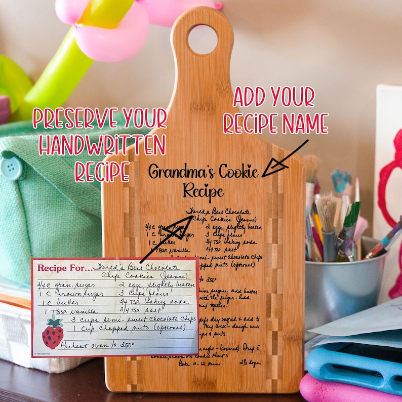 Recipe Cutting Board Preserve Handwritten Personalized Recipe Gifts For Grandma Family Preserve Recipe Keepsake Gift Gifts For Mom image 1