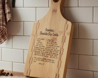 Personalized Recipe Bamboo Cutting Board: Handwritten Family Keepsake