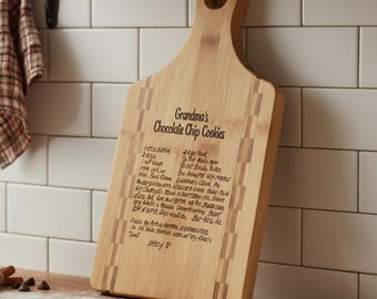 Moms Recipe Handwriting Gift Grandmas Favorite Recipe Custom Cut Board V2C1