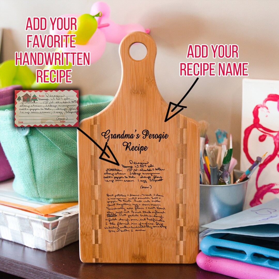 Recipe Cutting Board Preserve Recipe Handwritten Personalized Etsy