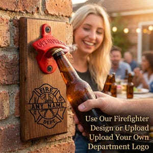 Firefighter Gift, Personalized Bottle Opener, Fireman Gift, Fire Chief Gifts, Custom Firefighter Gifts, Fire Fighter Retirement Gift bild 1