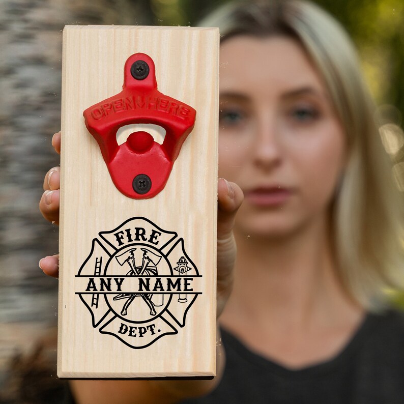 Firefighter Gift, Personalized Bottle Opener, Fireman Gift, Fire Chief Gifts, Custom Firefighter Gifts, Fire Fighter Retirement Gift bild 8