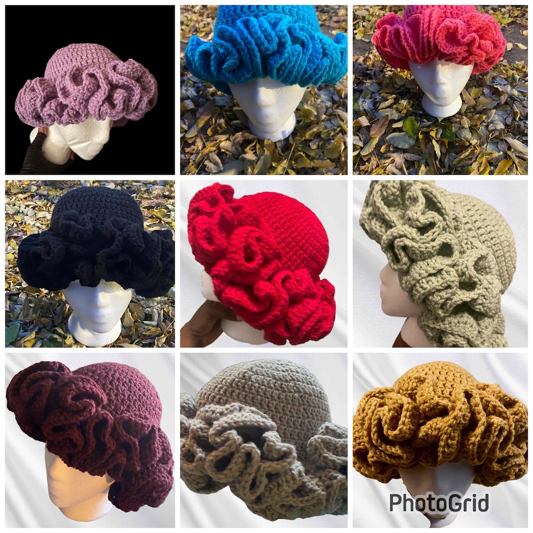 Crochet Ruffle Hat - Etsy