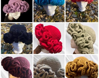 Crochet Ruffle Hat