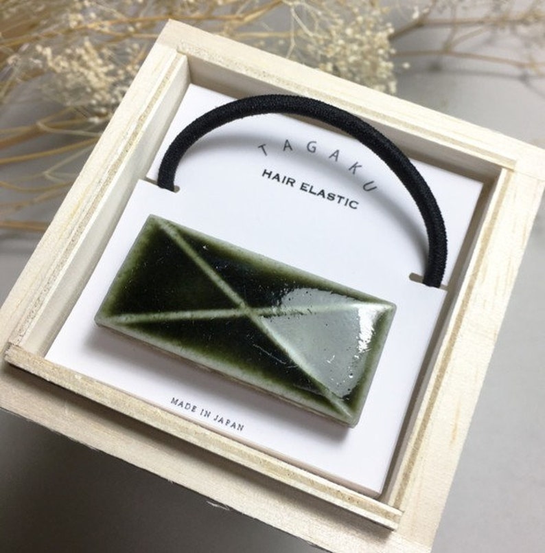 Th 20 Hair Ties Antique Japanese Porcelain Tile Hair Etsy