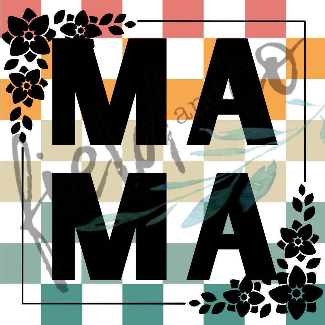 Mama Fall Colors Checkboard PNG Digital Download - Etsy