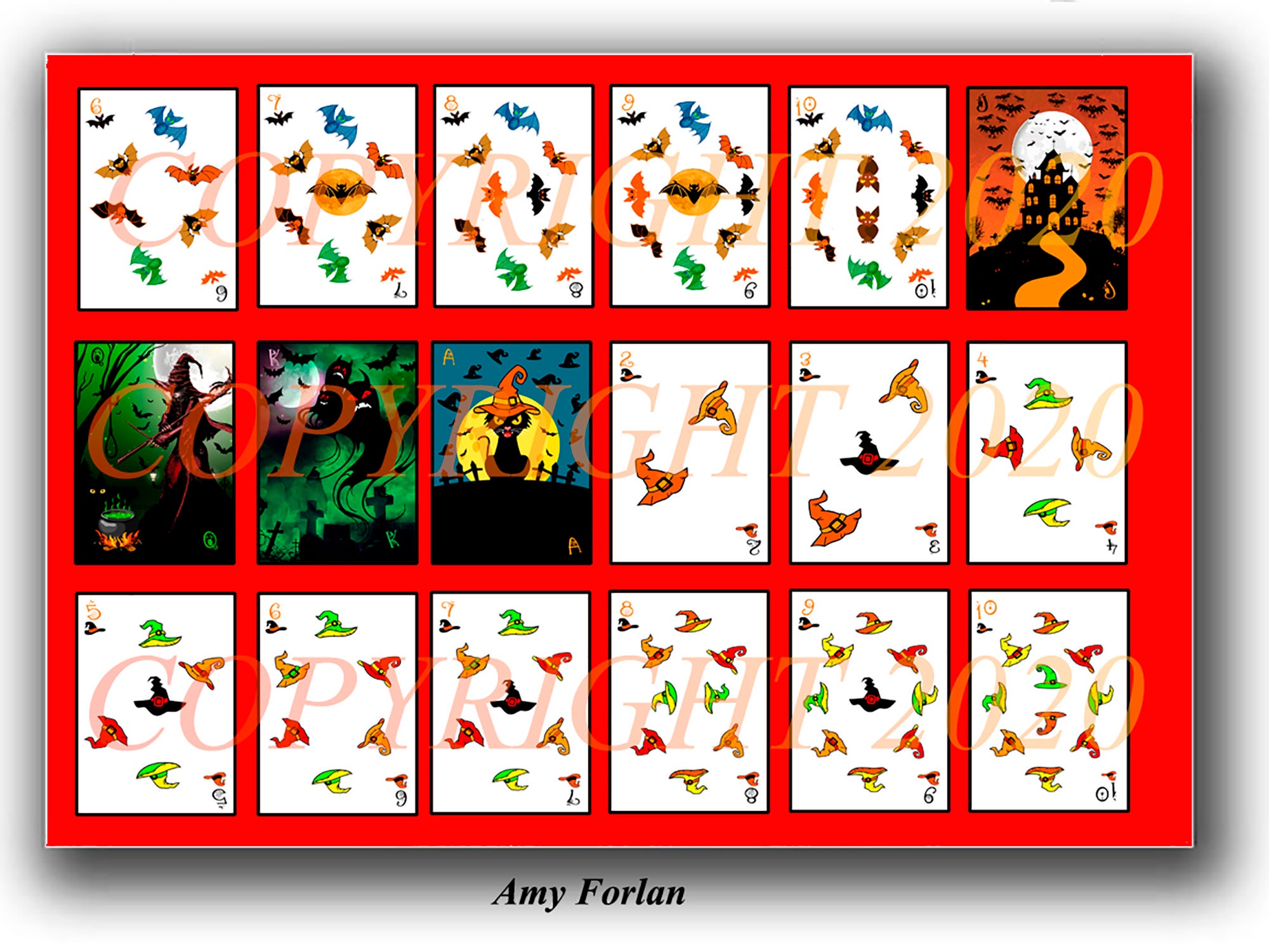 Unique Unusual Halloween Playing Cards DIY Printable Etsy UK