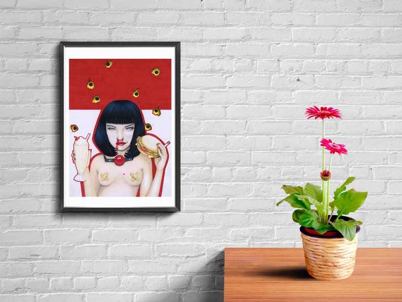 Reservoir Dogs Film. Quentin Tarantino Pop|Surreal Art Print- /'Mia Wallace|Pulp Fiction/' Cult Movie