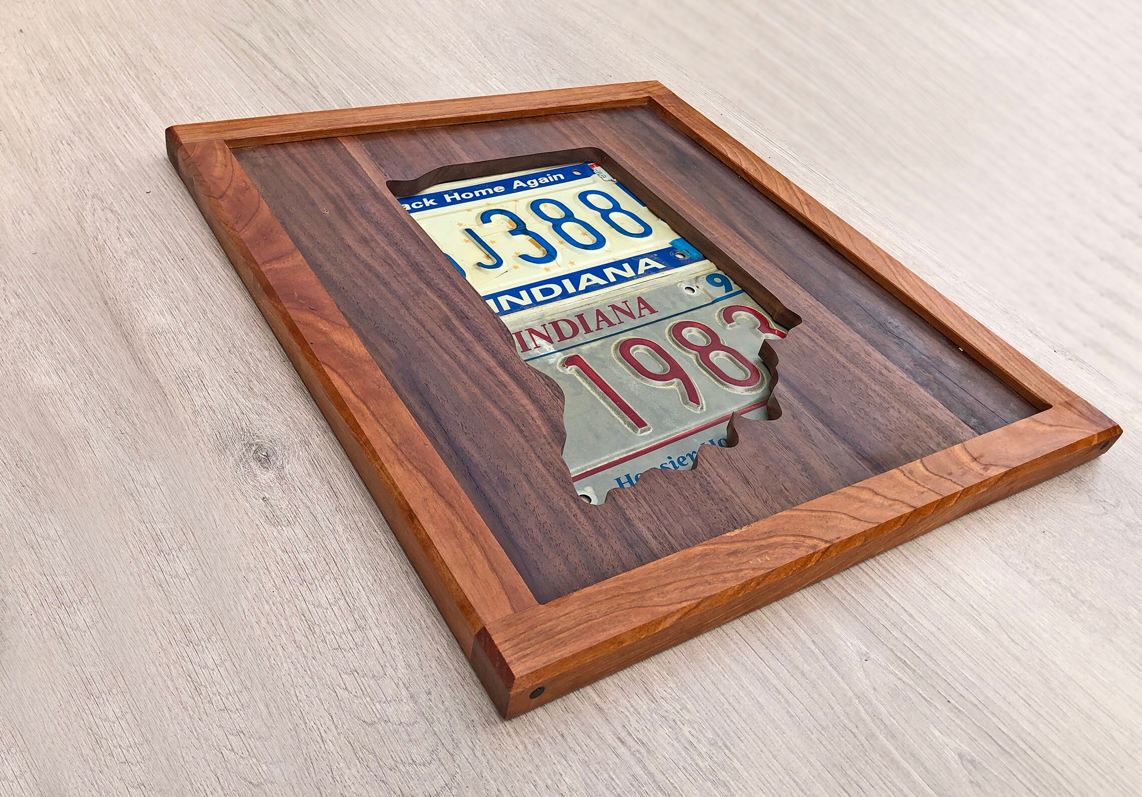 Handmade Wood States License Plate Wall Art Vintage Indiana Etsy
