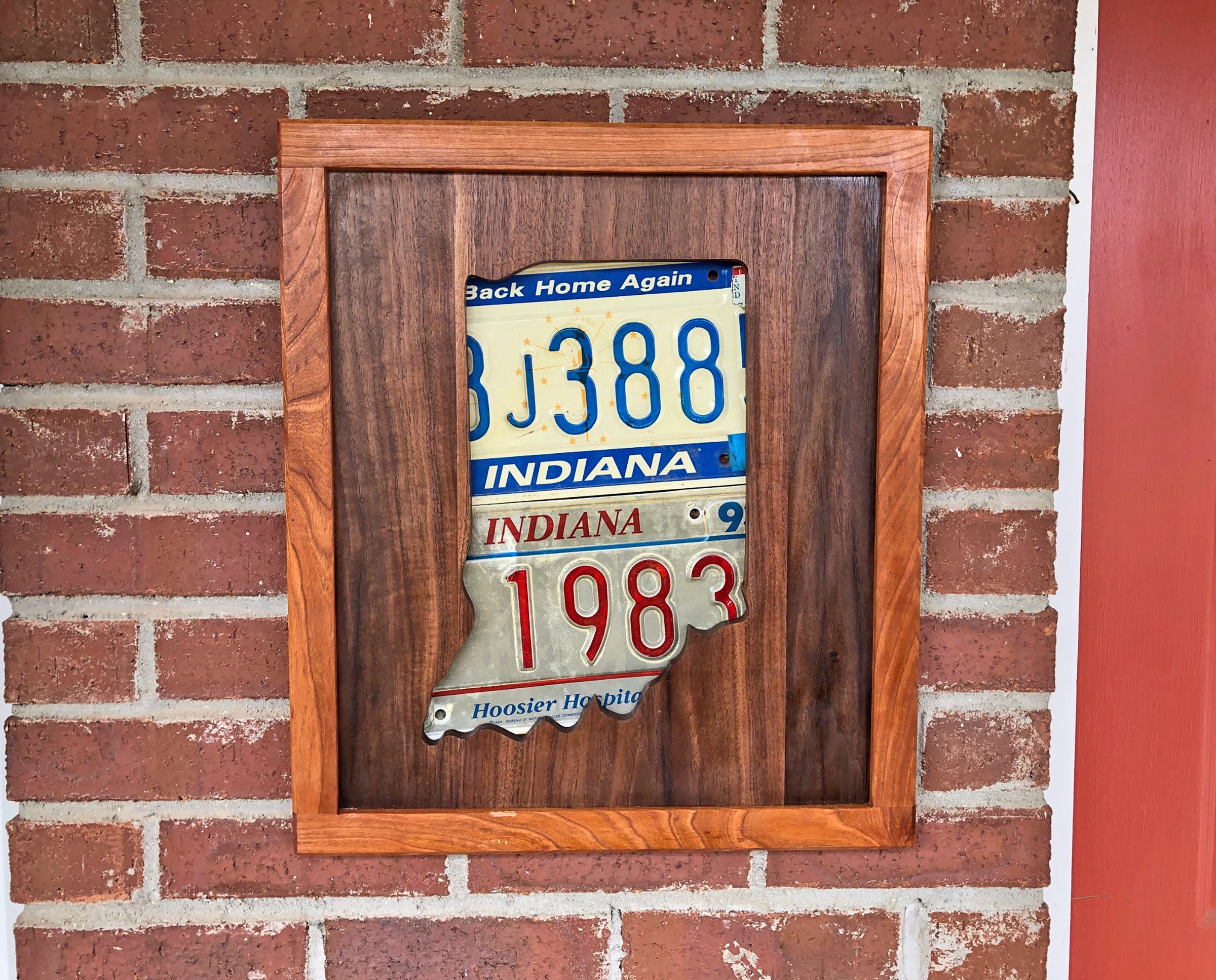 Handmade Wood States License Plate Wall Art Vintage Indiana Etsy
