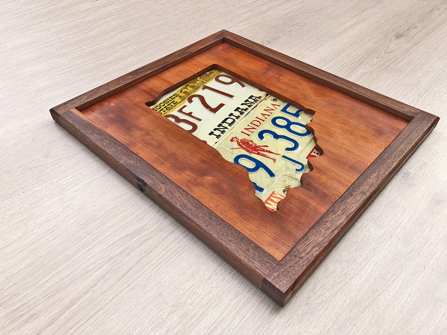 Handmade Wood States License Plate Wall Art Vintage Indiana Etsy