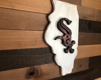 Handmade dimensional Chicago White Sox wooden wall sign