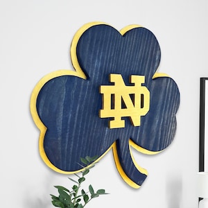 Handmade Dimensional Notre Dame Fighting Irish Wood Wall Sign