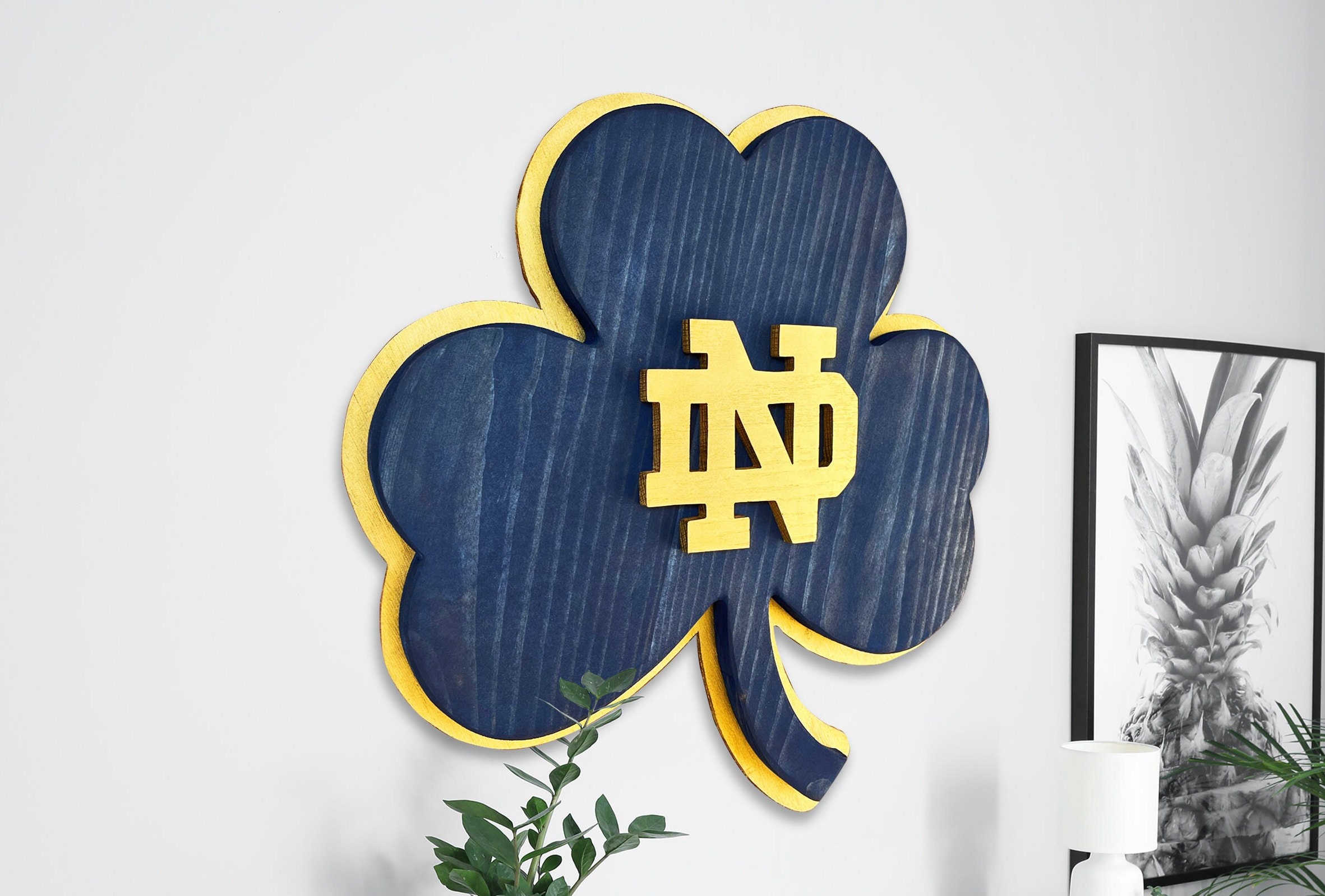 Cartello Decorativo Wincraft Notre Dame Fighting Irish – Effetto Legno Retrò – Con Foro Per Appendere