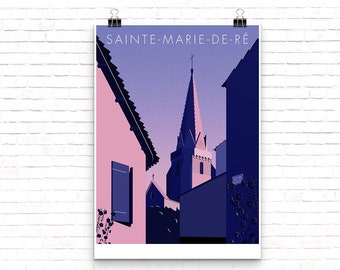 Affiche ile de ré - Sainte-Marie-de-ré - A3