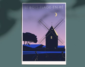 Affiche ile de ré - Le bois-plage - A3