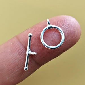 Sterling Silver Toggle Clasps 925 Silver Toggle Clasp Bracelet Clasp Necklace Clasp Set Connector Circle 8mm 10mm Findings Bulk Wholesale