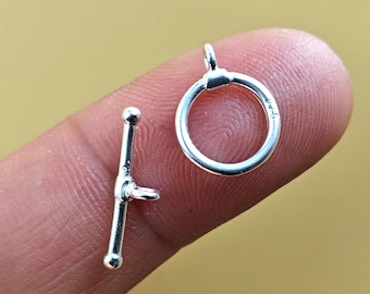 Chiusure a levetta in argento Sterling 925 Chiusura a levetta in argento Bracciale Chiusura a levetta Collana Set Connettore Cerchio 8 mm 10 mm Componenti all'ingrosso all'ingrosso