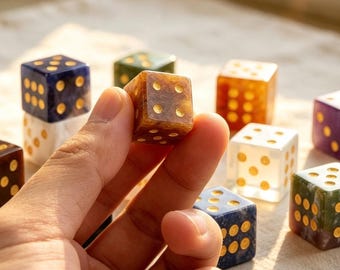 Hand Carved Cube Crystal Dice 16mm Natural Gemstone D6 Dice Carved Stone Cube Set Bulk Wholesale