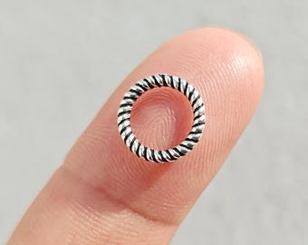 925 Sterling Silver Twisted Ring Sterling Silver Twisted Closed Ring Circle Ring Connector Bead 8 9 11mm For Bracelet Necklace Making y60