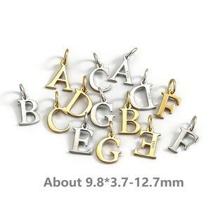 Sterling Silver Initial Letter Charm A-Z 925 Silver 26 Alphabet Letter Charms Personalized Pendant With Jump Ring Bracelet Anklet Charm y392