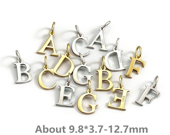 Dije de letra inicial de plata esterlina A-Z, 26 letras del alfabeto, colgante personalizado con anilla de salto, pulsera y tobillera, dije y392