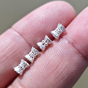 Double Sided Sterling Silver Flower Spacer Beads 925 Sterling Silver Bead Caps Necklace Bead Bracelet Beads Jewelry Making y284