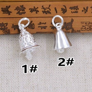 Silver Jingle Bell Charm .925 Sterling Silver Pendant Bright Silver Small Craft Charms Pendants
