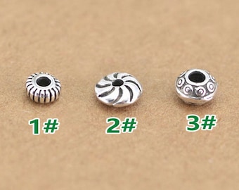 Sterling Silver Spacer Beads 925 Sterling Silver Rondelle Beads For Jewelry Making